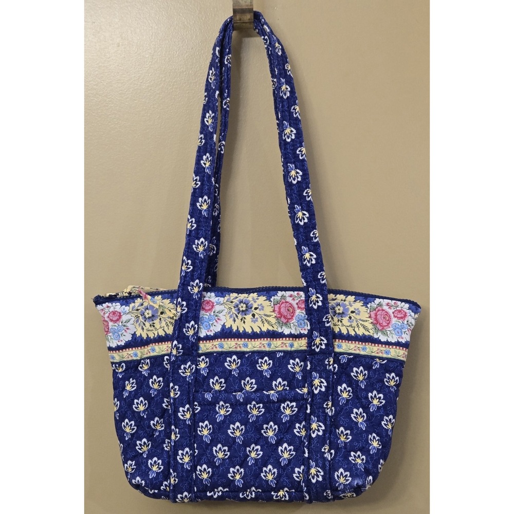 VERA BRADLEY Petite Paddy Handbag Maison Blue Retired Rare Zip Shoulder Bag VGUC